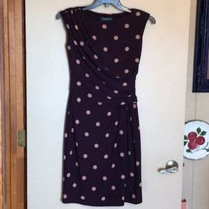 Ralph Lauren 6 polka dot burgundy dress
